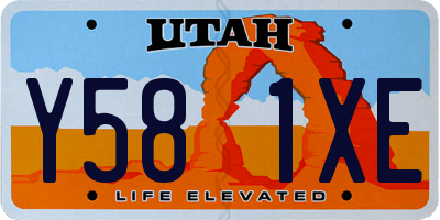 UT license plate Y581XE