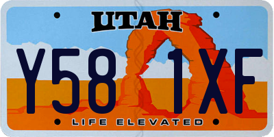 UT license plate Y581XF