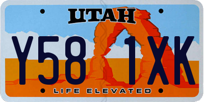 UT license plate Y581XK
