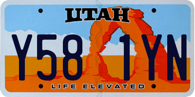 UT license plate Y581YN