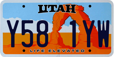 UT license plate Y581YW