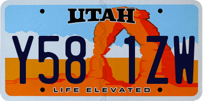 UT license plate Y581ZW