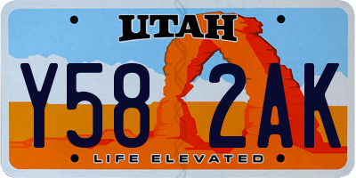 UT license plate Y582AK