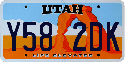 UT license plate Y582DK