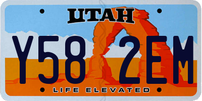 UT license plate Y582EM