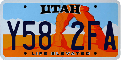 UT license plate Y582FA