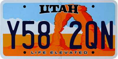UT license plate Y582QN