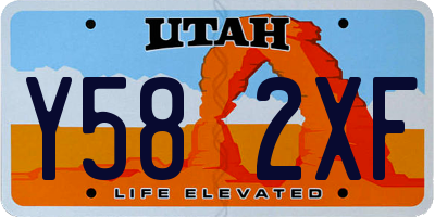 UT license plate Y582XF