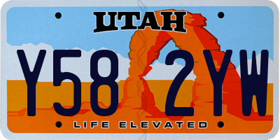 UT license plate Y582YW