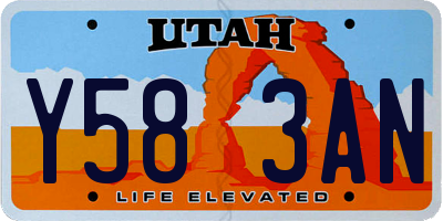 UT license plate Y583AN