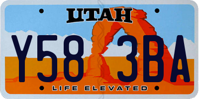 UT license plate Y583BA