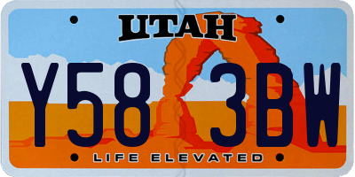 UT license plate Y583BW