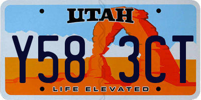 UT license plate Y583CT