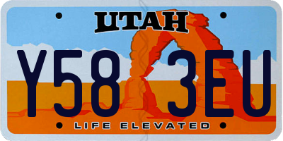 UT license plate Y583EU