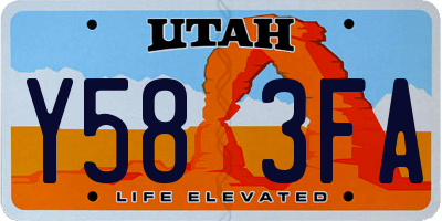 UT license plate Y583FA