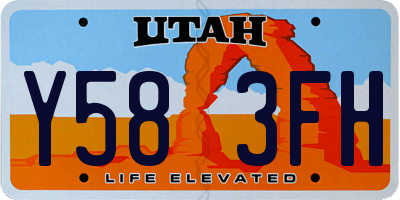 UT license plate Y583FH