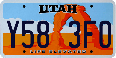 UT license plate Y583FO