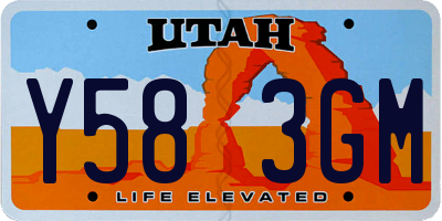 UT license plate Y583GM