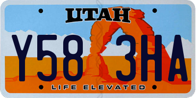 UT license plate Y583HA