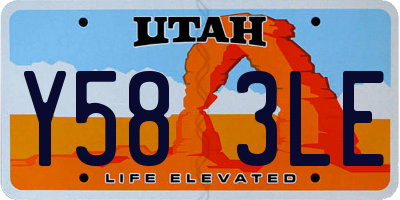 UT license plate Y583LE