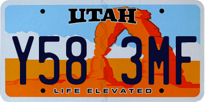 UT license plate Y583MF