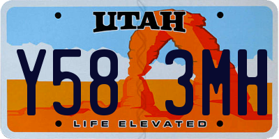 UT license plate Y583MH