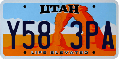 UT license plate Y583PA