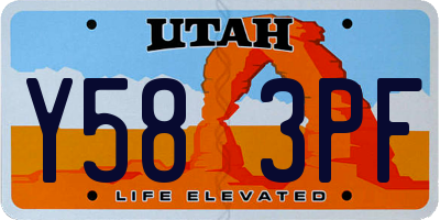 UT license plate Y583PF