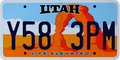 UT license plate Y583PM