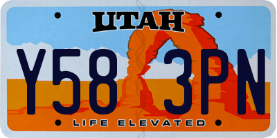 UT license plate Y583PN