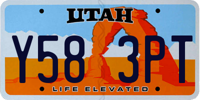 UT license plate Y583PT
