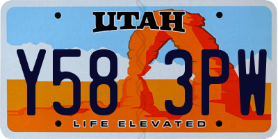 UT license plate Y583PW