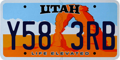 UT license plate Y583RB