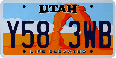 UT license plate Y583WB