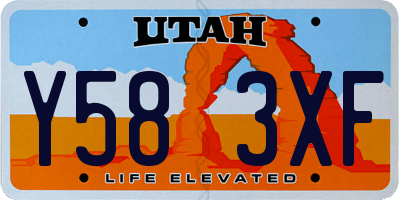 UT license plate Y583XF