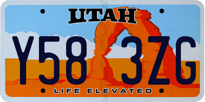 UT license plate Y583ZG