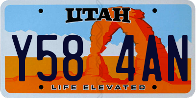 UT license plate Y584AN