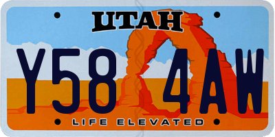 UT license plate Y584AW
