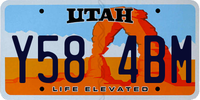 UT license plate Y584BM