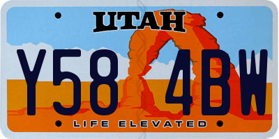 UT license plate Y584BW
