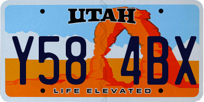 UT license plate Y584BX