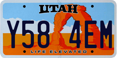 UT license plate Y584EM