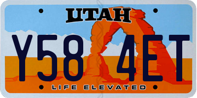 UT license plate Y584ET