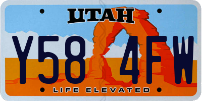 UT license plate Y584FW
