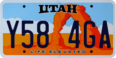 UT license plate Y584GA