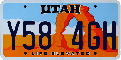 UT license plate Y584GH