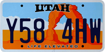UT license plate Y584HW