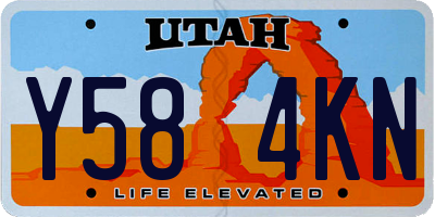 UT license plate Y584KN