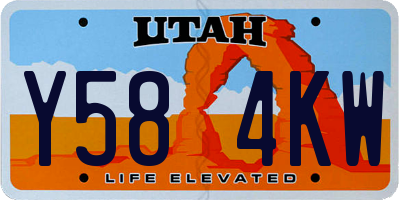UT license plate Y584KW