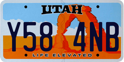 UT license plate Y584NB